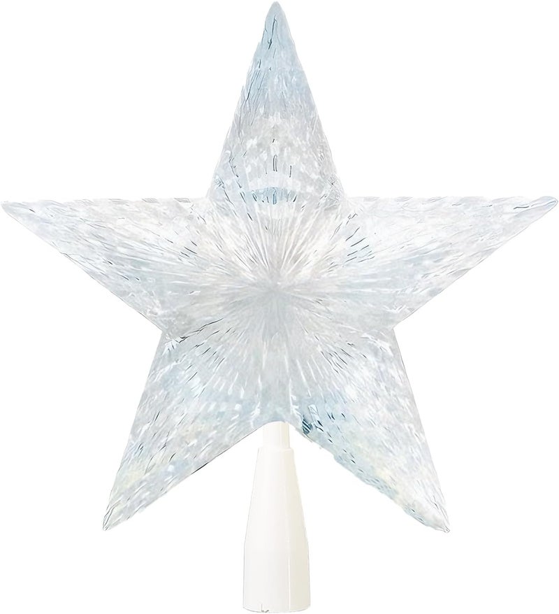 Brite Star Battery Operated 10 Lt Pentagram Star LED Tree Topper, Pure White - Image 1